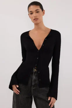 ALIAS BLACK LONG SLEEVE KNIT TOP