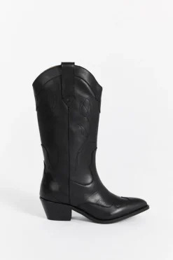 ALOHAS LIBERTY BLACK LEATHER BOOTS