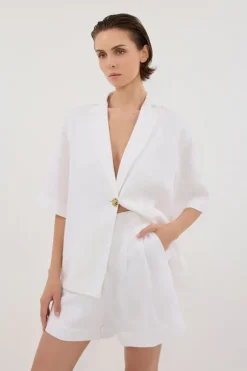 ALONDRA WHITE LINEN SHORT