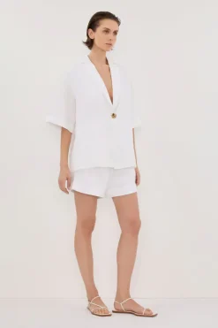 ALONDRA WHITE LINEN SHORT