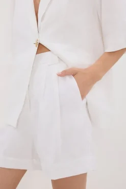 ALONDRA WHITE LINEN SHORT