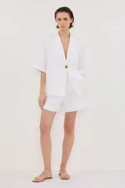 ALONDRA WHITE LINEN SHORT