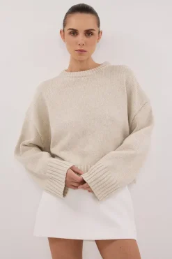 AMY CHALK CREW NECK KNIT JUMPER