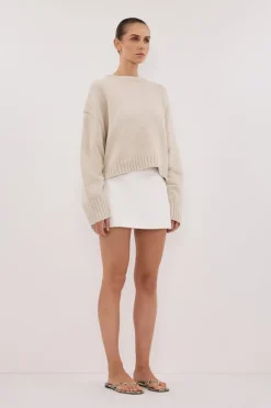 AMY CHALK CREW NECK KNIT JUMPER