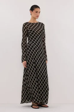 ARLINGTON BLACK LONG SLEEVE MIDI DRESS