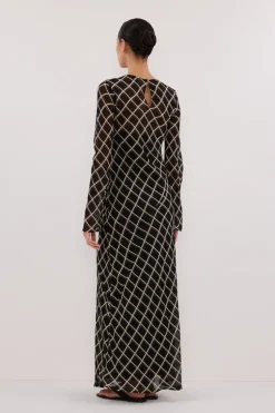 ARLINGTON BLACK LONG SLEEVE MIDI DRESS