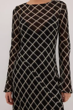 ARLINGTON BLACK LONG SLEEVE MIDI DRESS