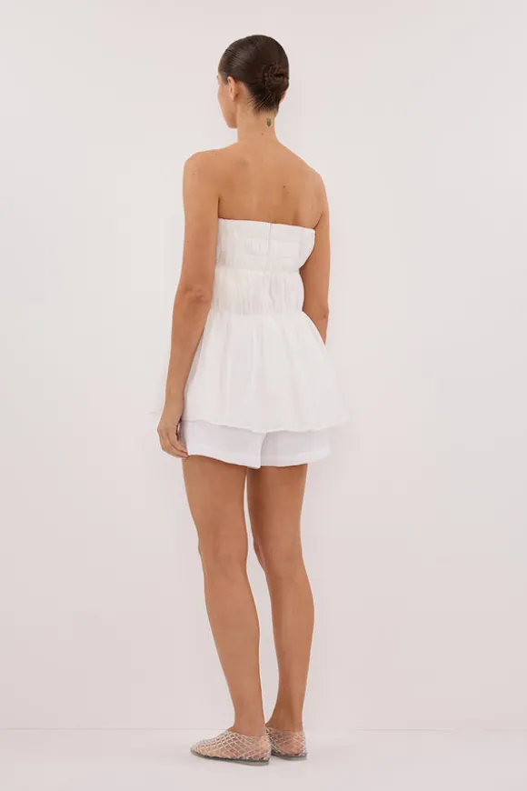 ARTIE WHITE RAMIE STRAPLESS TOP