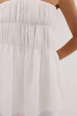 ARTIE WHITE RAMIE STRAPLESS TOP