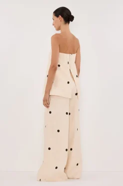BEVERLY CREAM SPOT STRAPLESS TOP