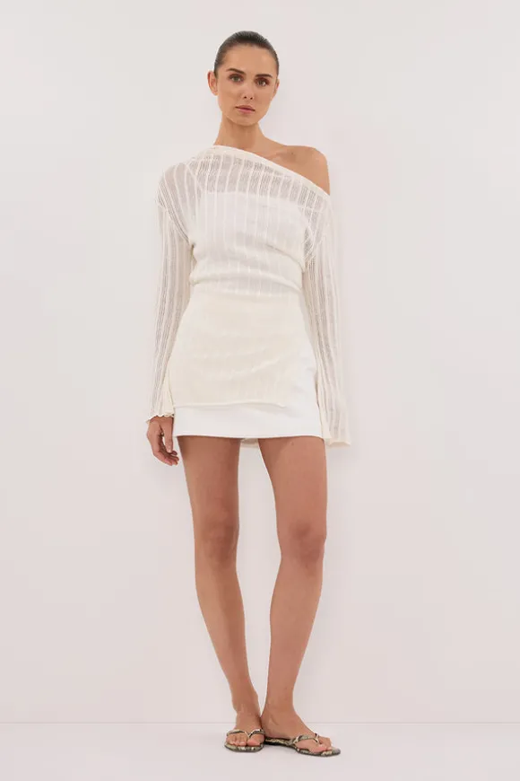 BOWIE IVORY LONG SLEEVE KNIT TOP