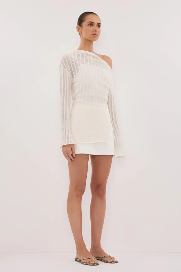 BOWIE IVORY LONG SLEEVE KNIT TOP