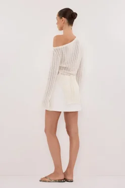 BOWIE IVORY LONG SLEEVE KNIT TOP