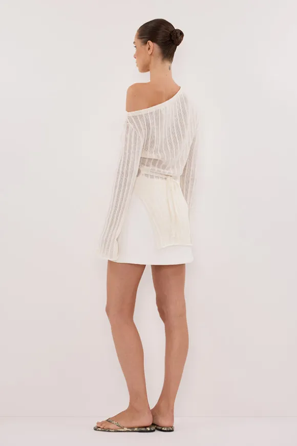 BOWIE IVORY LONG SLEEVE KNIT TOP