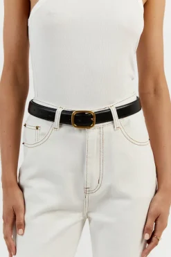 BRADFORD BLACK LEATHER BELT