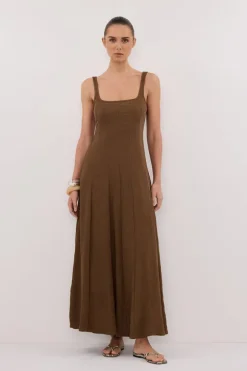 CANNE CHOCOLATE MIDI DRESS