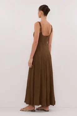 CANNE CHOCOLATE MIDI DRESS
