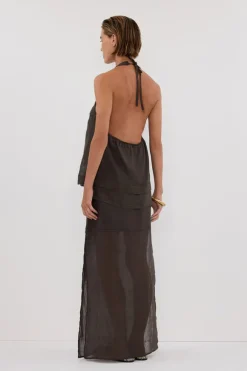 CARMEL PETROL RAMIE HALTER TOP