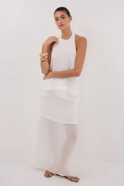 CARMEL WHITE RAMIE HALTER TOP
