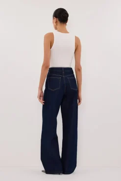CARSON INDIGO TALL WIDE LEG JEAN