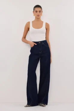CARSON INDIGO TALL WIDE LEG JEAN