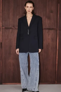CARSON MID BLUE WIDE LEG JEAN