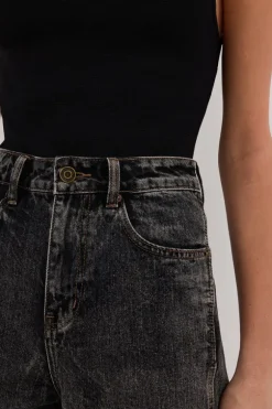 CARSON WASHED BLACK TALL WIDE LEG JEAN