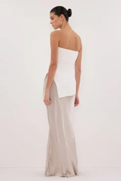 CHARLI CHALK SATIN MAXI SKIRT