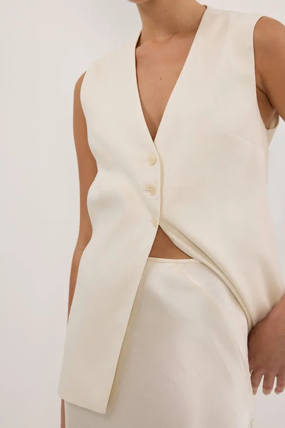 CHARLI CREAM SATIN MAXI SKIRT