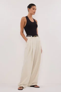 DEVIN WASHED BLACK RACER KNIT TANK
