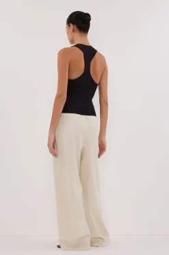 DEVIN WASHED BLACK RACER KNIT TANK