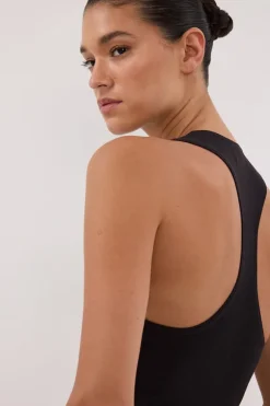 DEVIN WASHED BLACK RACER KNIT TANK