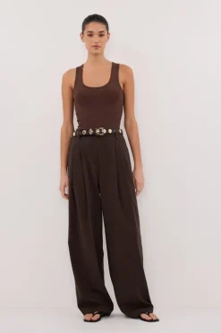EDEN BITTER CHOC TAILORED PANT