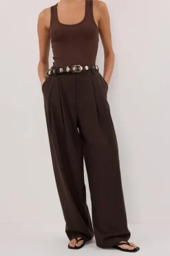 EDEN BITTER CHOC TAILORED PANT