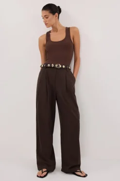 EDEN BITTER CHOC TAILORED PANT