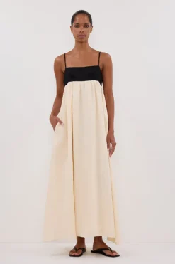 ELENA BUTTERMILK LINEN MAXI DRESS