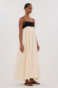 ELENA BUTTERMILK LINEN MAXI DRESS
