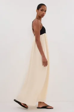 ELENA BUTTERMILK LINEN MAXI DRESS