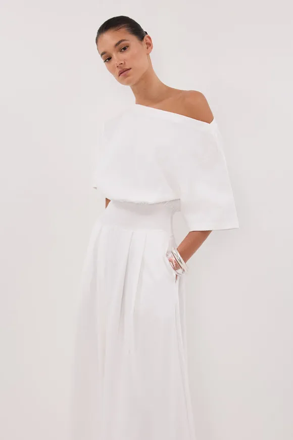 ESME WHITE ASYM MAXI DRESS