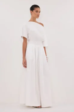 ESME WHITE ASYM MAXI DRESS