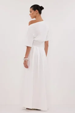 ESME WHITE ASYM MAXI DRESS