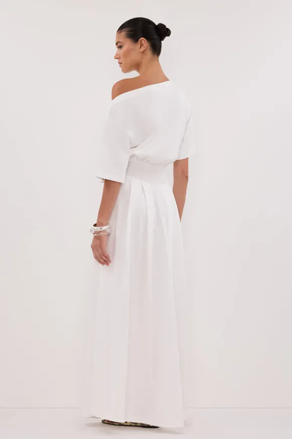 ESME WHITE ASYM MAXI DRESS