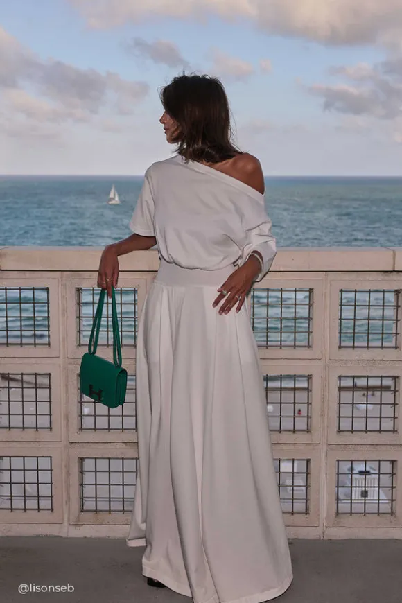 ESME WHITE ASYM MAXI DRESS