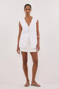 EVA OFF WHITE LINEN SKORT