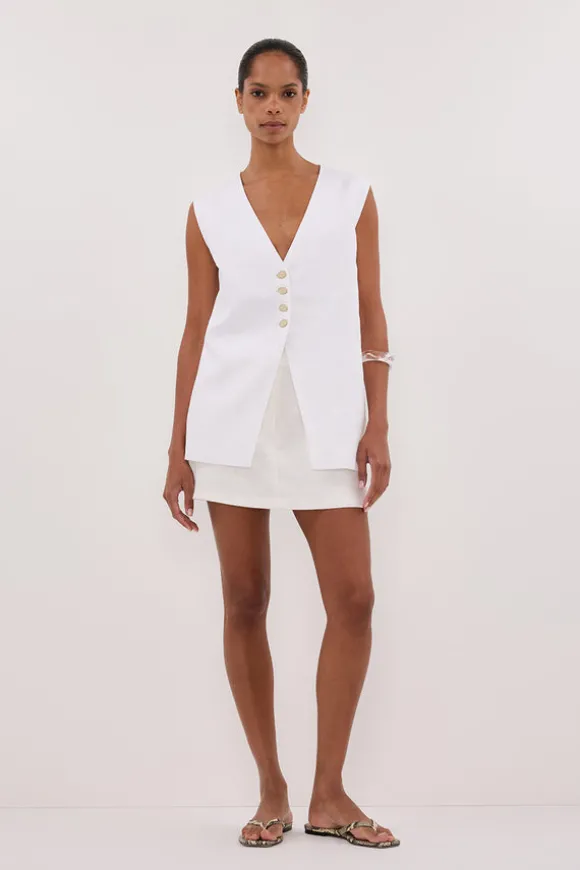 EVA OFF WHITE LINEN SKORT