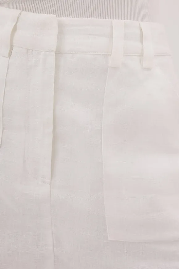 EVA OFF WHITE LINEN SKORT