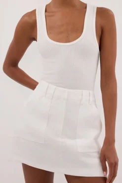 EVA OFF WHITE LINEN SKORT