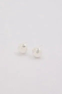 F+H SILVER HAMMERED BALL STUDS