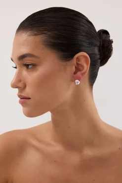 F+H SILVER HAMMERED BALL STUDS