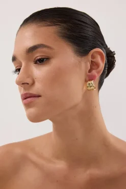 F+H GOLD OYSTER SHELL HOOPS